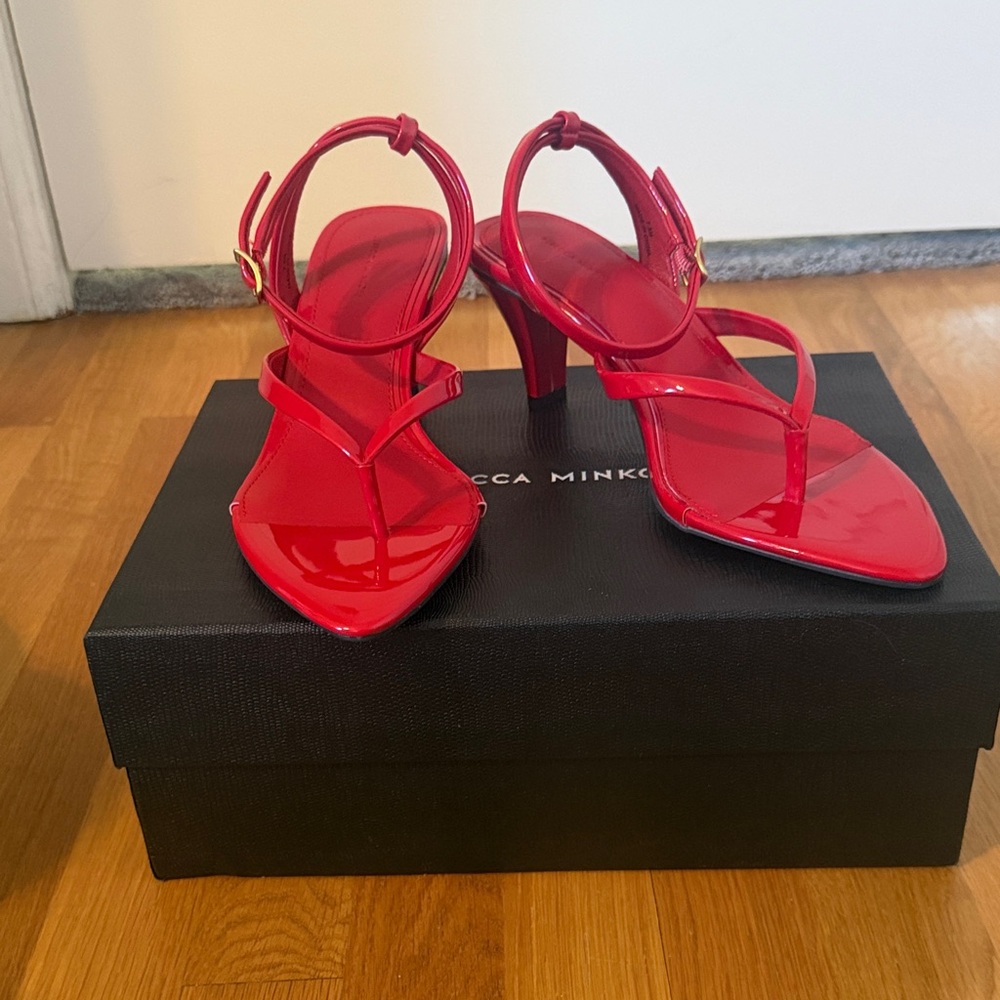 Rebecca Minkoff Red Patent Ankle Strap Heel Sz 7.5 NIB. $85 Originally $142